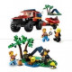 LEGO 60412 City Le Camion de Pompiers 4x4 et le Canot de Sauvetage, Jouet avec Bateau, Remorque et Minifigurines