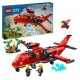 LEGO 60413 City L'Avion de Sauvetage des Pompiers, Jouet avec 3 Minifigurines de Pilote, Pompiere