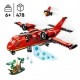LEGO 60413 City L'Avion de Sauvetage des Pompiers, Jouet avec 3 Minifigurines de Pilote, Pompiere