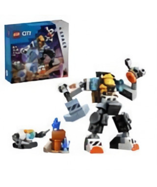 LEGO 60428 City Le Robot de Chantier de l'Espace, Jouet de Figurine de Robot avec Tenue Spatiale, Cadeau Enfants 6 Ans