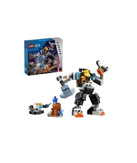 LEGO 60428 City Le Robot de Chantier de l'Espace, Jouet de Figurine de Robot avec Tenue Spatiale, Cadeau Enfants 6 Ans