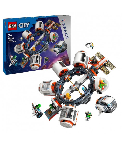 LEGO 60433 City La Station Spatiale Modulaire, Jouet avec Navette, Exploration de l'Espace, avec 6 Minifigurines