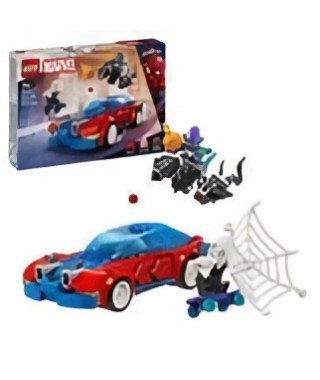 LEGO 76279 Marvel La Voiture de Course de Spider-Man contre le Bouffon Vert Venomisé, Jouet avec Minifigurines de Super-héros