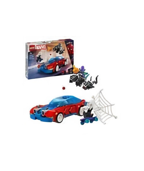 LEGO 76279 Marvel La Voiture de Course de Spider-Man contre le Bouffon Vert Venomisé, Jouet avec Minifigurines de Super-héros