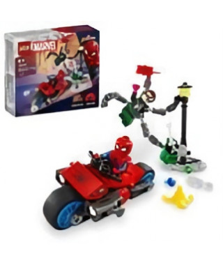 LEGO 76275 Marvel La Course-poursuite en Moto : Spider-Man contre Docteur Octopus, Jouet avec Moto avec Canons