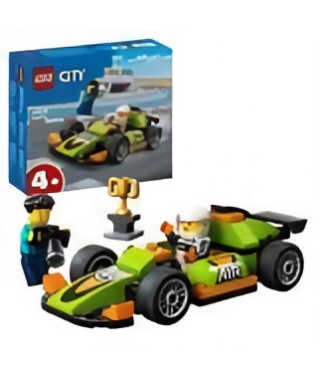 LEGO 60399 City La Voiture de Course Verte, Jouet pour Garçons et Filles Des 4 Ans, avec Photographe et Pilote