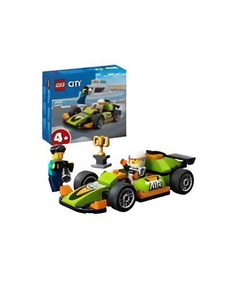 LEGO 60399 City La Voiture de Course Verte, Jouet pour Garçons et Filles Des 4 Ans, avec Photographe et Pilote