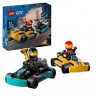 LEGO 60400 City Les Karts et les Pilotes de Course, Jouet avec 2 Karting, avec 2 Minifigurines de Pilotes de Voitures