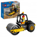 LEGO 60401 City Le Rouleau Compresseur de Chantier, Maquette de Jouet de Camion avec Minifigurines d'Ouvrier