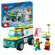 LEGO 60403 City L'Ambulance de Secours et le Snowboardeur, Jeu Enfants avec Jouet de Véhicule Médical et Minifigurines