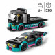 LEGO 60406 City La Voiture de Course et le Camion de Transport de Voitures, Jouet avec Véhicule, Minifigurines de Pilote