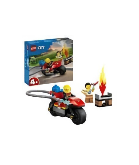 LEGO 60410 City La Moto d'Intervention Rapide des Pompiers, Jouet de Véhicule avec 2 Minifigurines incl. Pompiere