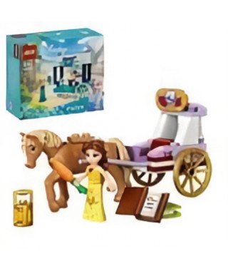 LEGO 43233 Disney Princess L'Histoire de Belle - La Caleche, Jouet avec Mini Poupée Princesse, La Belle et la Bete