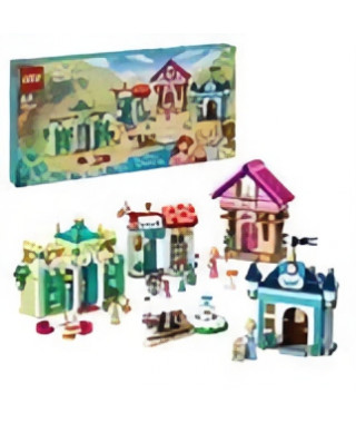 LEGO 43246 Disney Princess Les Aventures des Princesses Disney au Marché, Jouet avec 4 Mini Poupées : Ariel, Cendrillon