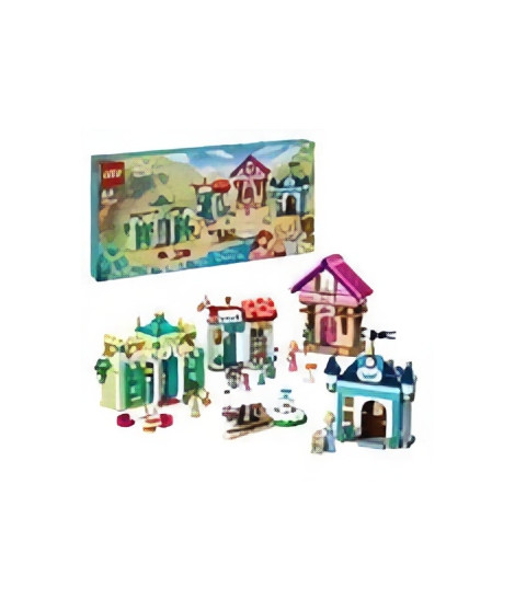 LEGO 43246 Disney Princess Les Aventures des Princesses Disney au Marché, Jouet avec 4 Mini Poupées : Ariel, Cendrillon