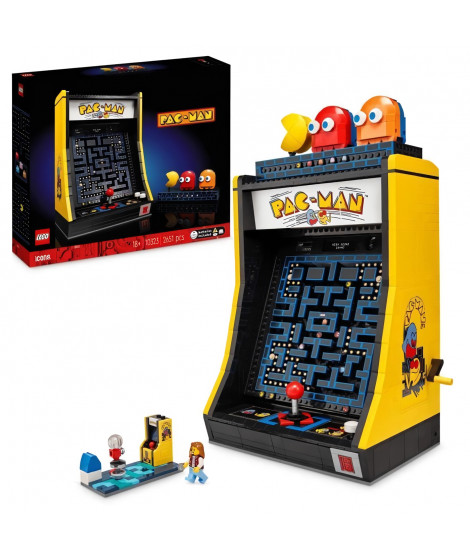 LEGO 10323 Icons Jeu d'Arcade PAC-MAN, Maquette pour Adultes a Construire, Machine de Jeu avec des Personnages