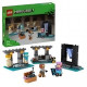 LEGO 21252 Minecraft L'Armurerie, Jouet avec Forge d'Armes avec Personnages de Jeu Vidéo, Alex Minifigurine