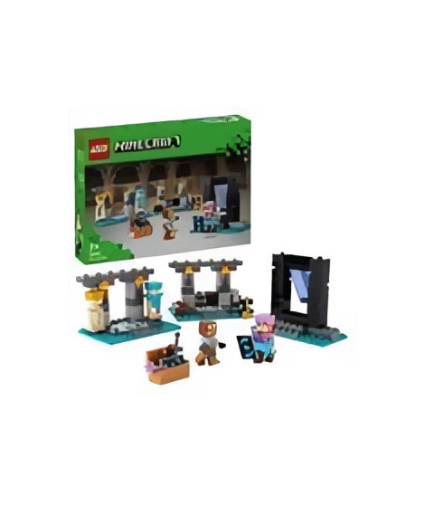 LEGO 21252 Minecraft L'Armurerie, Jouet avec Forge d'Armes avec Personnages de Jeu Vidéo, Alex Minifigurine