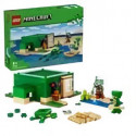 LEGO 21254 Minecraft La Maison de la Plage de la Tortue, Jouet avec Accessoires, Minifigurines des Personnages du Jeu Vidéo