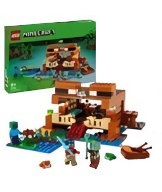 LEGO 21256 Minecraft La Maison de la Grenouille, Jouet avec Figurines d'Animaux, Personnages : Zombie et Explorateur