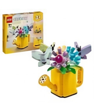 LEGO 31149 Creator 3en1 Les Fleurs dans l'Arrosoir, Jouet pour Enfants, avec Arrosoir, Bouquet de Fleurs et 2 Oiseaux