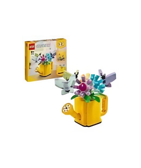 LEGO 31149 Creator 3en1 Les Fleurs dans l'Arrosoir, Jouet pour Enfants, avec Arrosoir, Bouquet de Fleurs et 2 Oiseaux