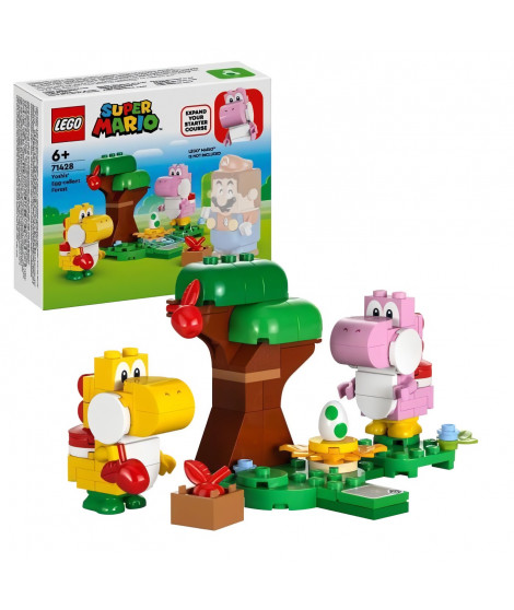 LEGO 71428 Super Mario Ensemble d'Extension Foret de Yoshi, Jouet pour Enfants avec 2 Figurines Yoshi