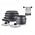 Batterie de cuisine Arthur Martin AM268GM 12 pieces - Aluminium - Poignée amovible - Tous feux dont induction