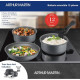 Batterie de cuisine Arthur Martin AM268GM 12 pieces - Aluminium - Poignée amovible - Tous feux dont induction