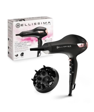 Seche Cheveux - Bellissima - Professionnel Ionique Léger P7 3000 - Concentrateur + Diffuseur - 3 Températures Séchage Rapide …