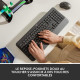 Logitech - Clavier sans fil - Ergonomique Entier avec Repose-Poignets -Signature K650 - Graphite