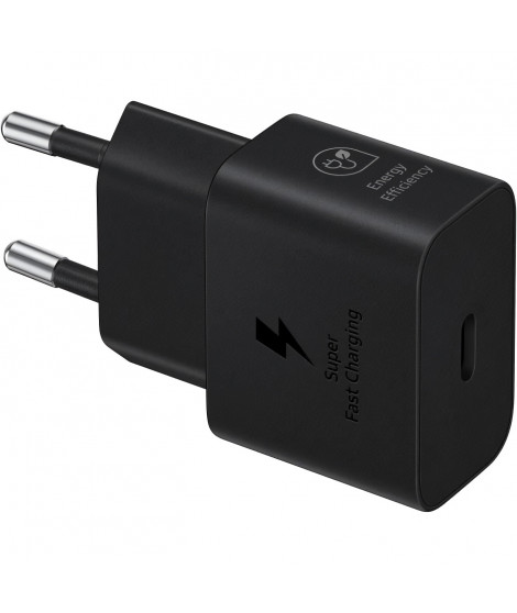 SAMSUNG Chargeur secteur RAPIDE 25W USB C sans câble noir