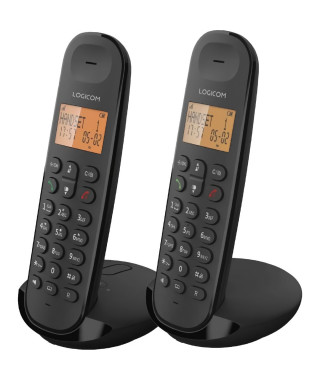 Téléphone fixe sans fil - LOGICOM - DECT ILOA 255T DUO - Noir - Avec répondeur