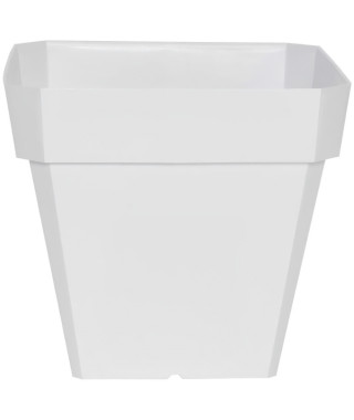 Bac a fleurs carré RIVIERA SOLEILLA - Plastique - 40x40 cm - Blanc