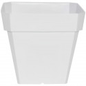 Bac a fleurs carré RIVIERA SOLEILLA - Plastique - 40x40 cm - Blanc