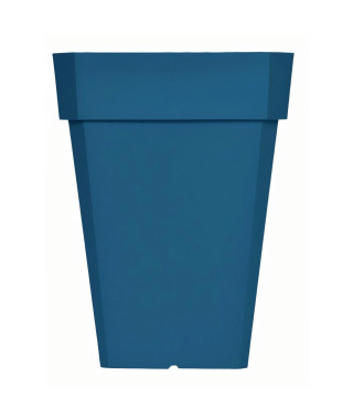 Bac a fleurs carré RIVIERA SOLEILLA - Plastique - Hauteur 53 cm - Bleu