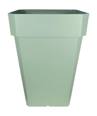 Bac a fleurs carré RIVIERA SOLEILLA - Plastique - Hauteur 53 cm - Vert argile