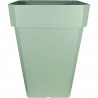 Bac a fleurs carré RIVIERA SOLEILLA - Plastique - Hauteur 53 cm - Vert argile