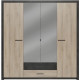 Armoire - Décor Chene Kronberg - 4 portes et 2 tiroirs - Chambre - L 198 x H 203,1 x 56,6 cm - COLORADO
