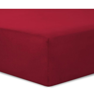 Vision - Drap housse Rouge - 160x200cm - 100% coton