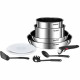 TEFAL INGENIO Batterie de cuisine 10 p, Poeles, Casseroles, Induction, Acier inoxydable, Revetement antiadhésif, Emotion L897…