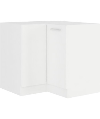 ATLAS Meuble bas d'angle - Décor blanc - L89x89cm - Vendu sans plan de travail