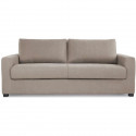 HEXAGONE Canapé droit convertible 3 places MAXIME - Made in France - Tissu Beige - Couchage express - L 194 x P 96 x H 83 cm