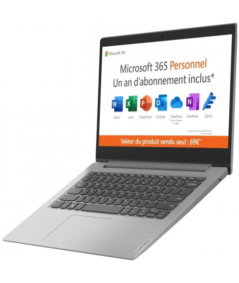 PC Portable Ultrabook - LENOVO IdeaPad 1 14IGL05 - 14 FHD - Celeron N4020 - RAM 4 Go - 128Go SSD - Windows 10S- AZERTY + Offi…