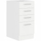 ATLAS Meuble bas 4 tiroirs - Décor blanc - L40cm - Vendu sans plan de travail