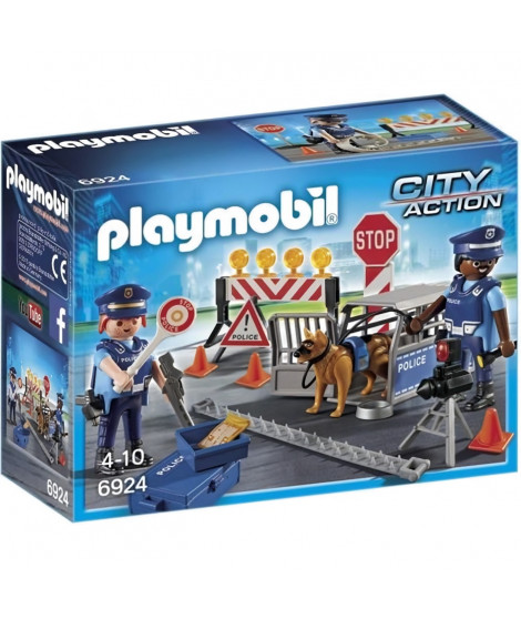 Playmobil - Barrage de Police - City Action - Contrôle de vitesse - Accessoires inclus