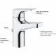 GROHE Mitigeur monocommande Lavabo Taille S Start Flow Chromé 23769000