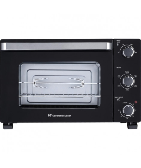 CONTINENTAL EDISON CEMF46B3 - Minifour électrique 46L noir - 1800W - Rotissoire, Convection naturelle