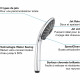 GROHE Pommeau de douche Vitalio Joy 110, 3 jets, douchette diametre 110mm, technologie anti-brulûre et a économie d'eau, 2731…