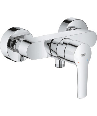 GROHE Mitigeur monocommande douche Start, montage mural, raccord fileté pour flexible en 1/2, rosaces métal incluses, 24208002